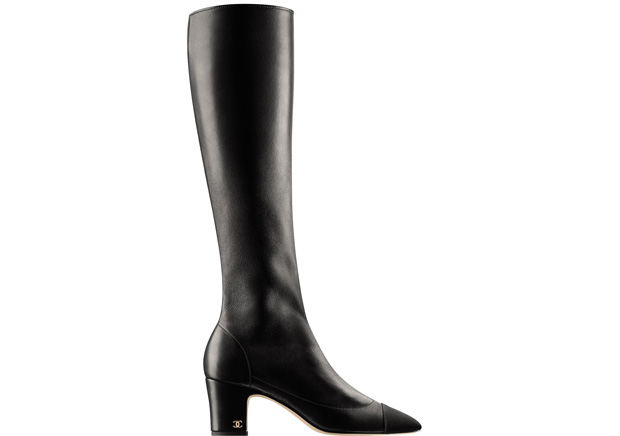 Chanel grosgrain black boots