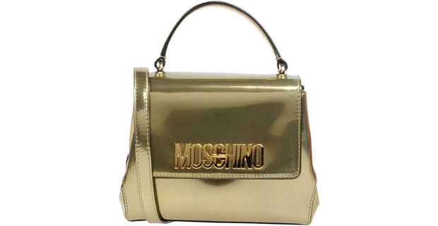Moschino gold logo handbag