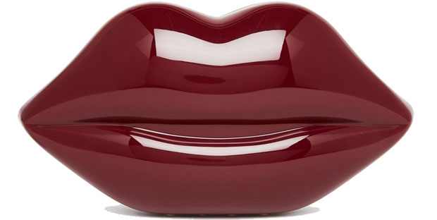 Lulu Guiness lips perspex clutch