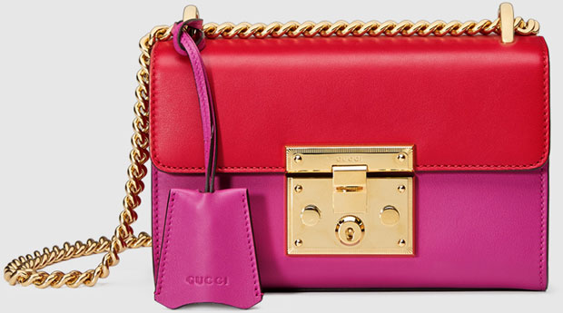 Gucci Tian Padlock bag red pink gold