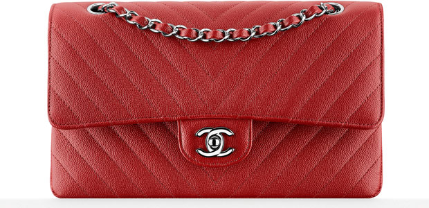 Chanel tassen ss 2016 red chevron caviar flap bag 
