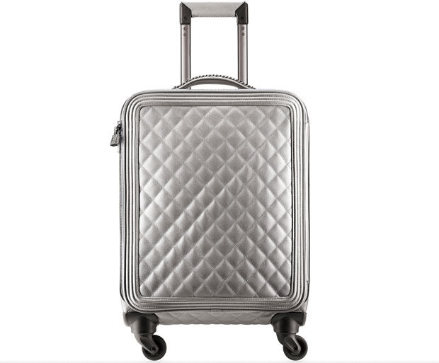 Chanel tassen ss 2016 trolley grained calfskin silver