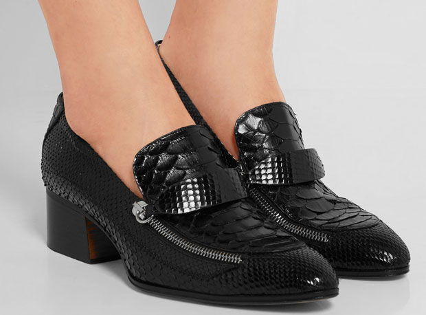 Chloé python loafers