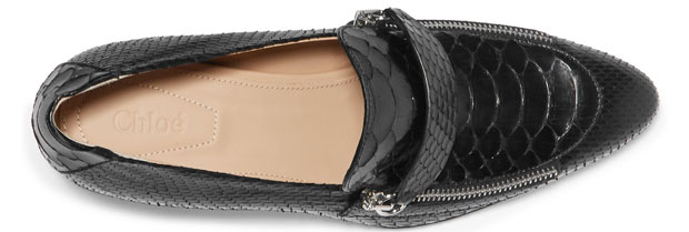 Chloé python loafers