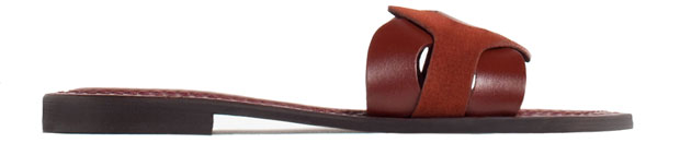 Zara leather slide sandals