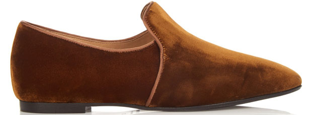 The Row Alys loafers bronze velvet