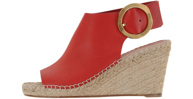 Céline wedge espadrilles red buckle