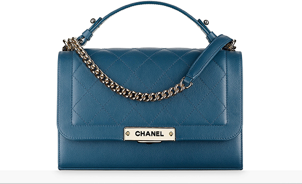 Chanel Cruise Cuba flap bag top handle blue