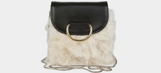 Little Liffner tiny box cream shearling