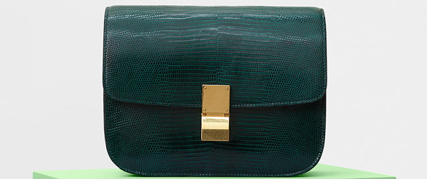 Céline tassen summer 2017 Medium Classic Box green lizard