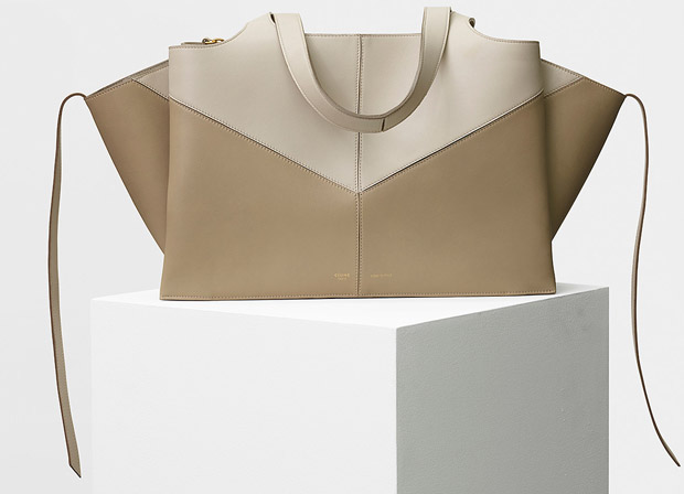 Céline tassen summer 2017 Medium Tri-fold pale beige chevron