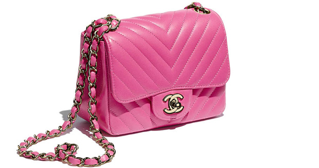 Chanel spring summer 2017 square mini flap bag chevron pink ghw