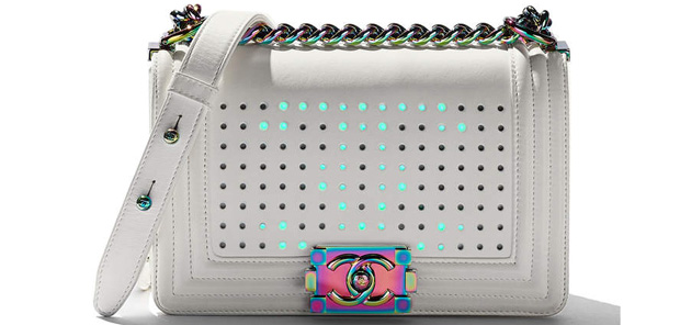 Chanel spring summer 2017 boy bag small white led
