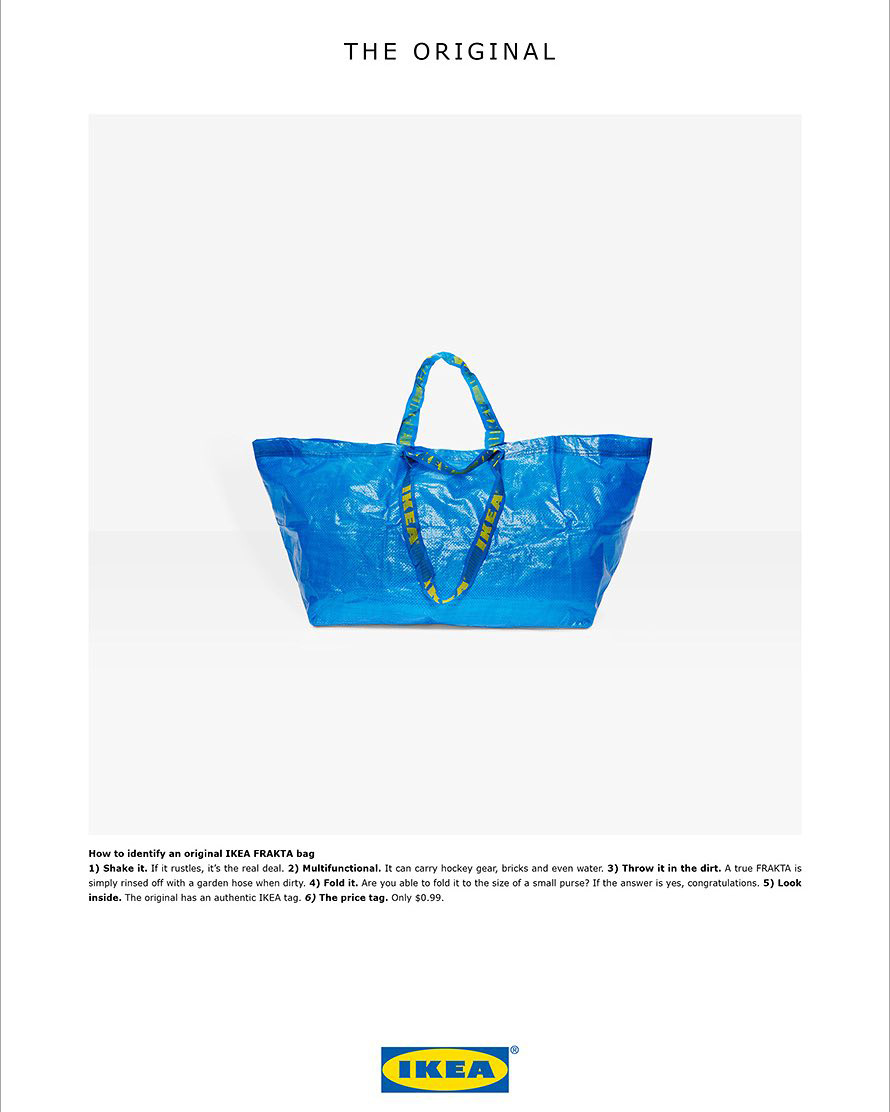 Ikea Frakta response to Balenciaga bag