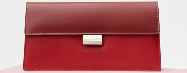 Céline fall winter 2017 bicolour clutch bright red merlot
