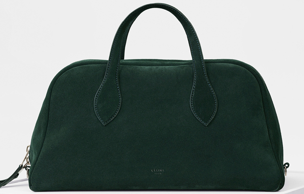 Céline fall winter 2017 bowling bag suede green
