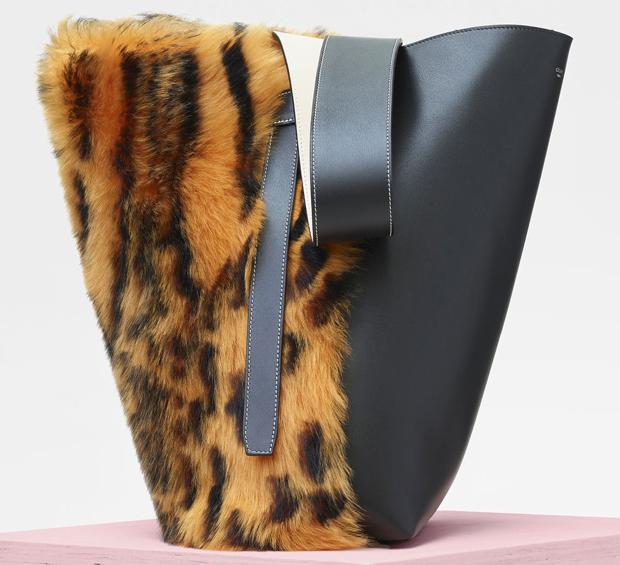 Céline fall winter 2017 small twisted cabas shearling