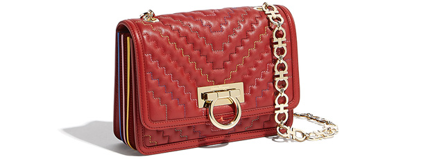 Salvatore Ferragamo x Sara Battaglia Bucket bag zigzag flap