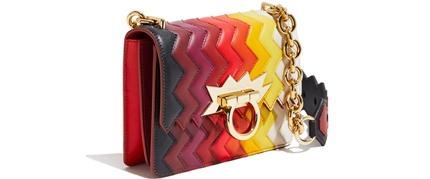 Salvatore Ferragamo x Sara Battaglia Bucket bag zigzag mini flap