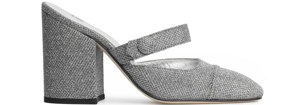 ALEXACHUNG mid heel mules glitter fabric