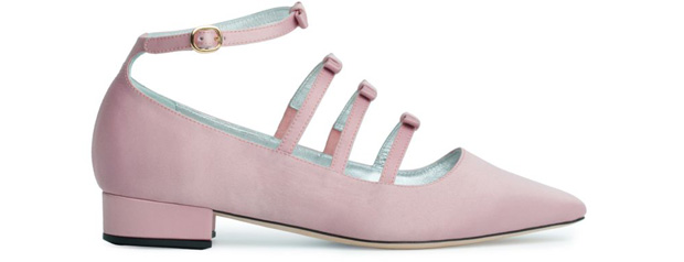 ALEXACHUNG square toe bow shoes pink