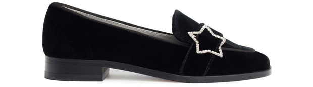 ALEXACHUNG velvet loafers black star