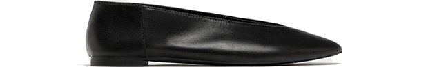 Zara leren flats punt