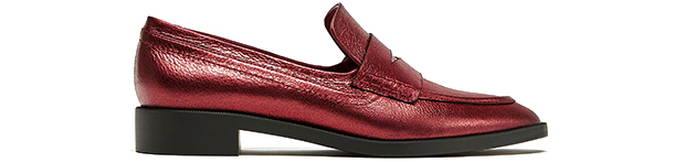 Zara metallic loafers rood metallic