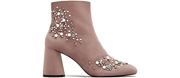 Zara velvet boots stenen