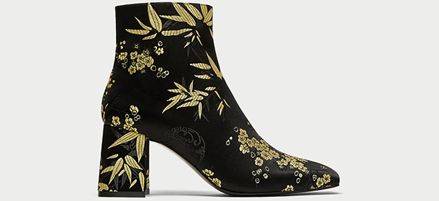 Zara enkellaarzen jacquard heel heel