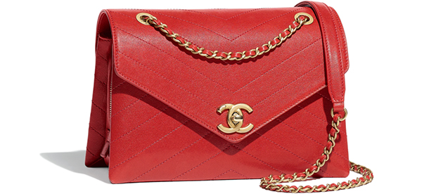 Chanel spring summer 2018 flap bag chevron red