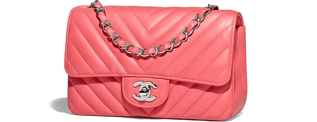 Chanel spring summer 2018 mini flap chevron pink
