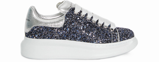 Alexander McQueen oversized sneakers navy glitter