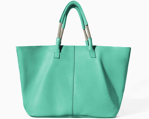 Zara sale mintkleurige shopper