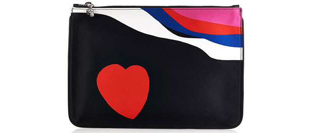 Alexander McQueen satin clutch heart