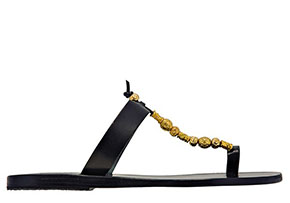 Ancient Greek Sandals black Iris