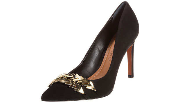 Carrano pumps gold leaves black