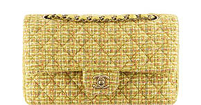 Chanel pre-fall tassen classic flap yellow tweed