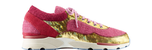 Chanel Tweed sneakers pink gold