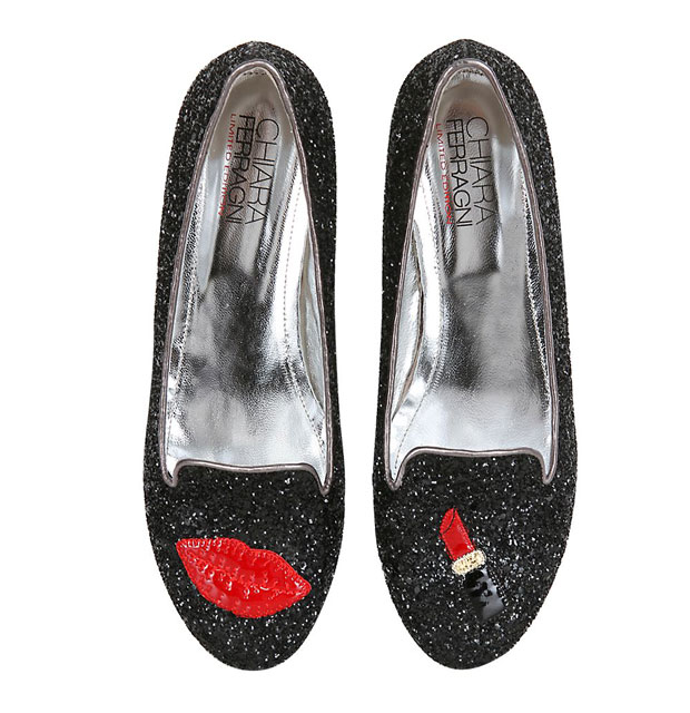 Chiara Ferragni glitter lipstick flats