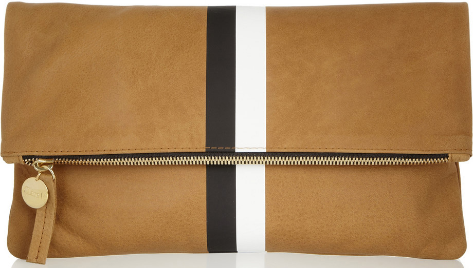 Clare Vivier striped leather clutch