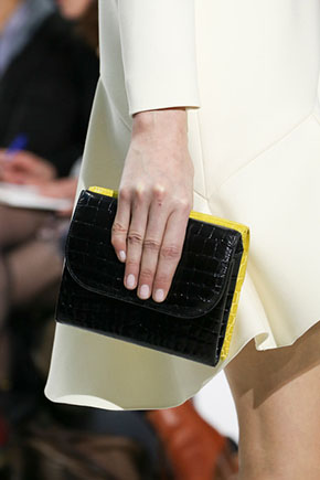 Dior RTW 2014 clutch black yellow croc