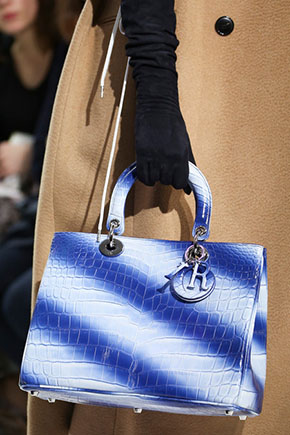 Dior RTW 2014 bag white blue croc Lady Dior