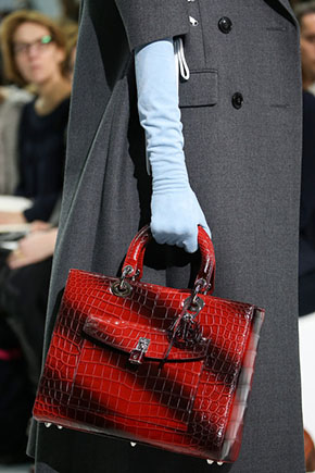 Dior RTW 2014 bag black red croc Lady Dior