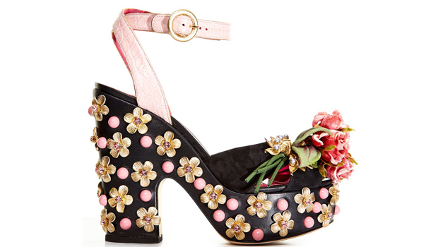 Dolce & Gabbana rose embellished platform sandals