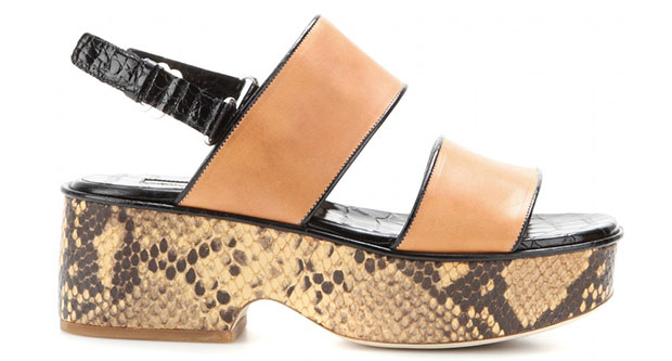 Dries van Noten snake effect flatforms wedge