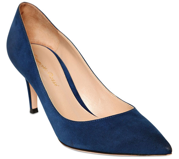 Gianvitto Rossi blue suede pumps