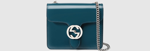 Gucci interlocking bag polished green