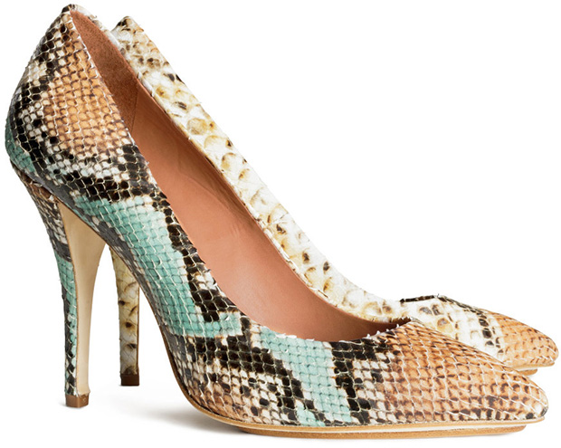 H&M premium snakeprint pumps