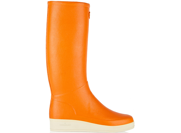 Le Chameau orange wellies